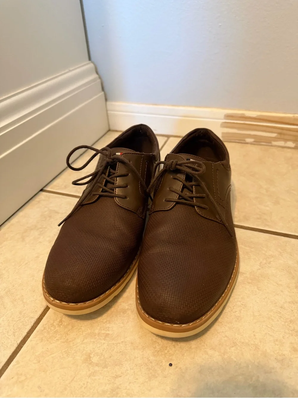 🚨 Tommy Hilfiger Brown Textured Oxford Dress Shoes Men’s Lace-Up